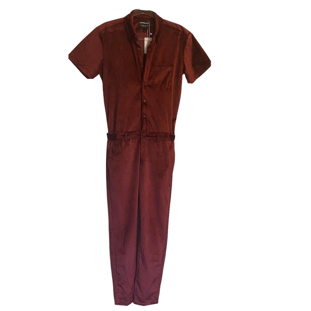 RomperJack - Velvet Jumpsuit Romper - Men’s Small - Red Wine
